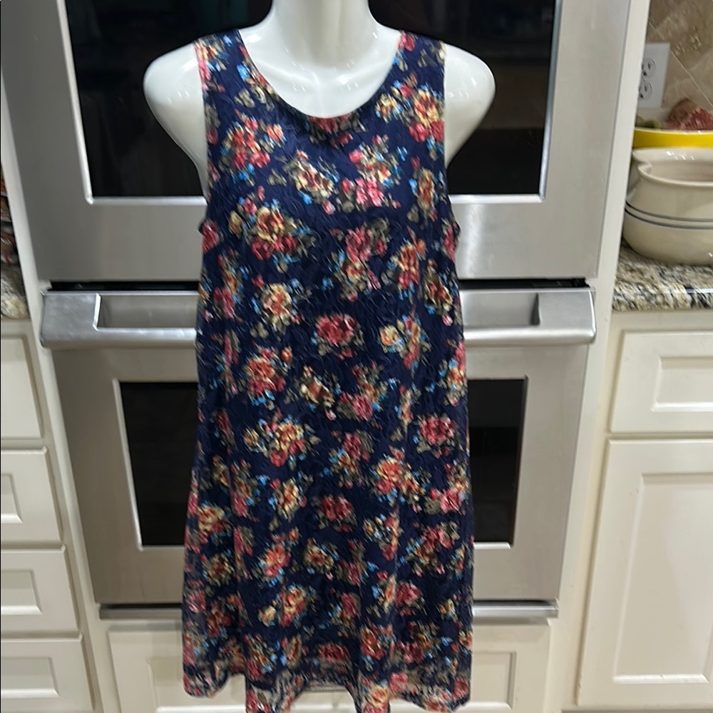 Floral Dress - Blue and Pink lace